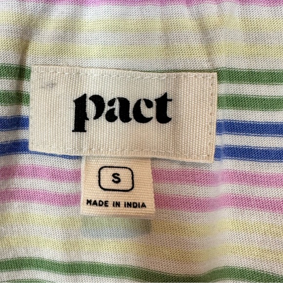 PACT Women's Small Soft Spun V-Neck Sleeveless Striped Tank Top - Picture 3 of 7